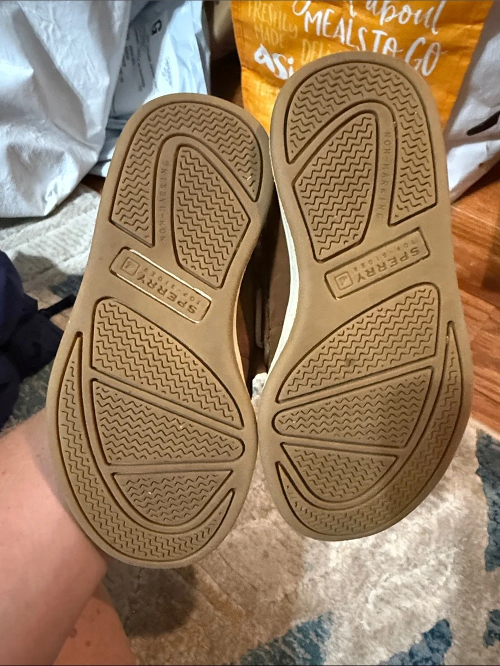 Sperry Kids Brown Suede Moccasin Boat Shoes with Tan Laces